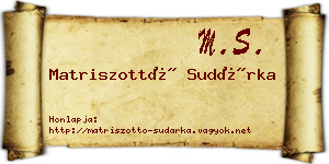 Matriszottó Sudárka névjegykártya